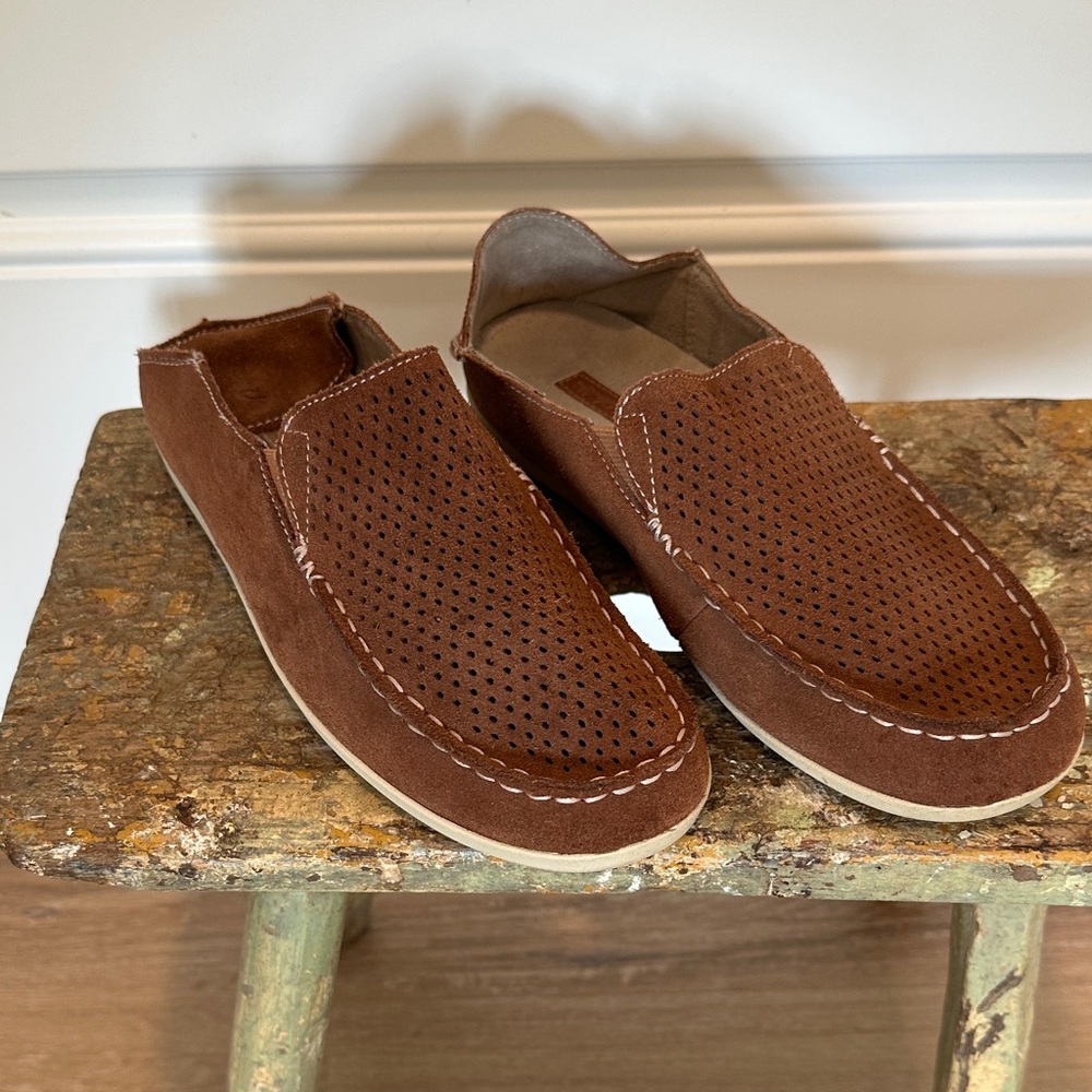 OluKai Brown Perforated Flats